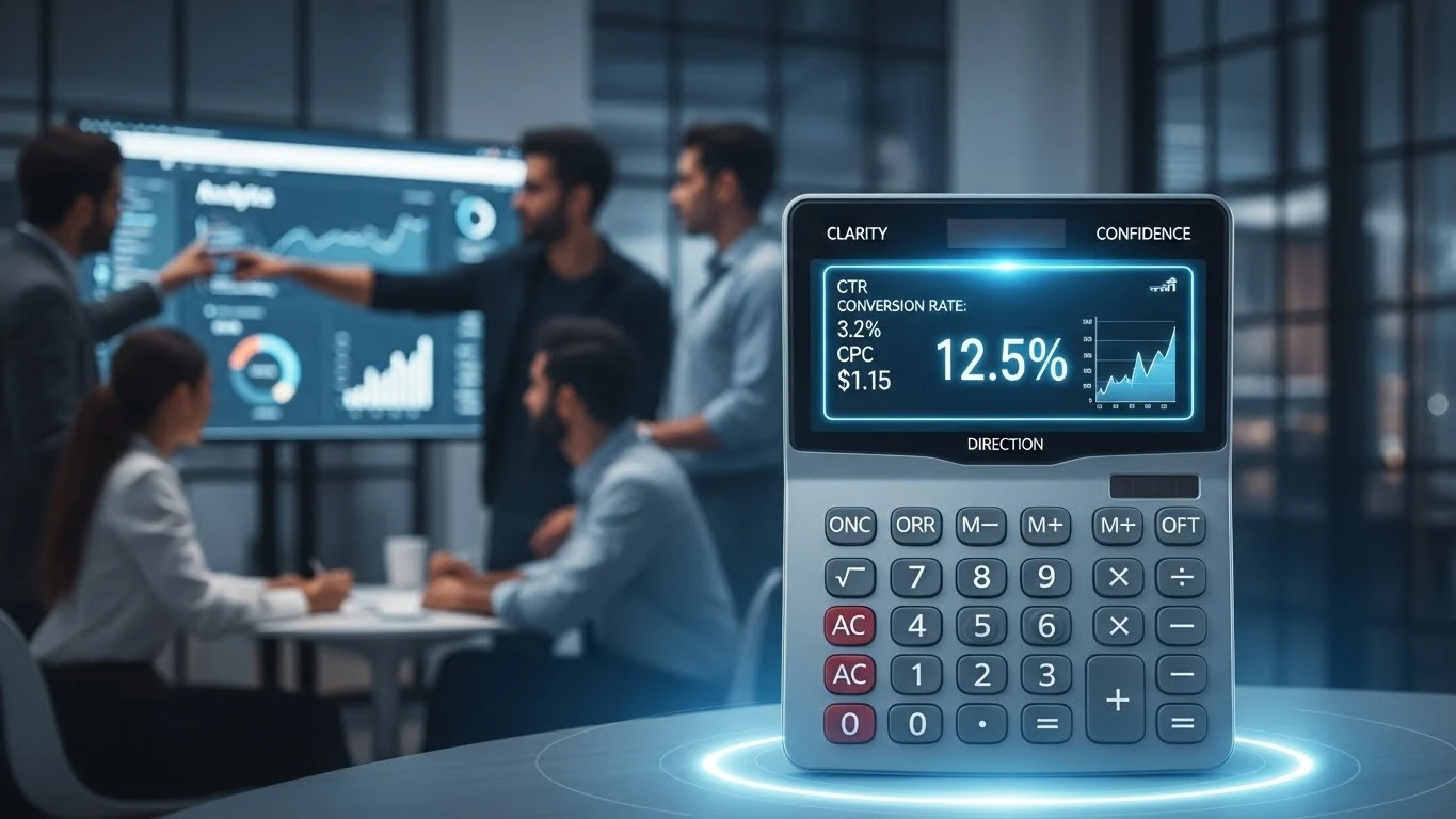 CTR calculator dashboard giving marketers clear guidance to justify ad spend and improve campaign results